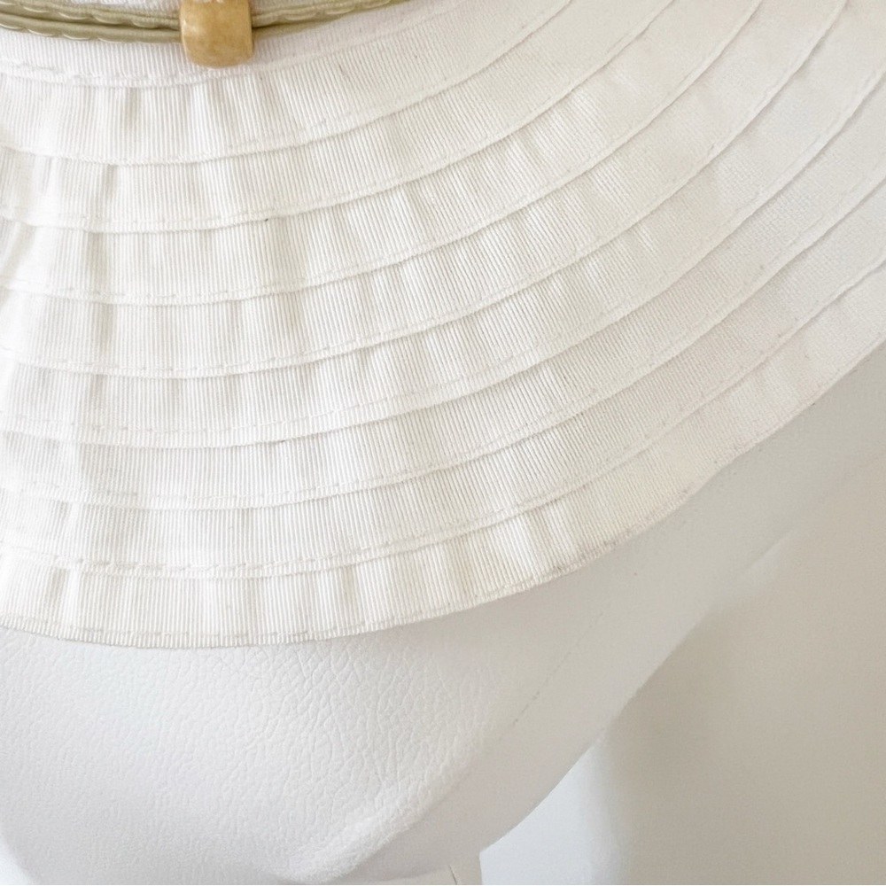 Chic White Sun Hat with Beaded Band - Picture 6 of 6